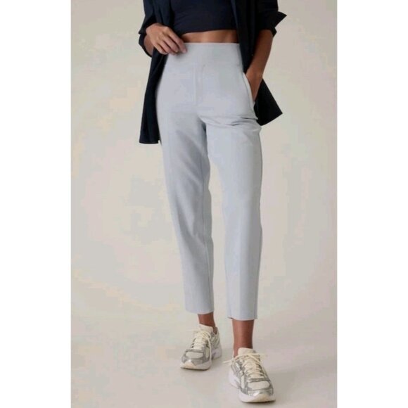 Athleta Endless Pant Size 10 Snowfall Blue Stretch High Rise Commute Pockets - Picture 1 of 11